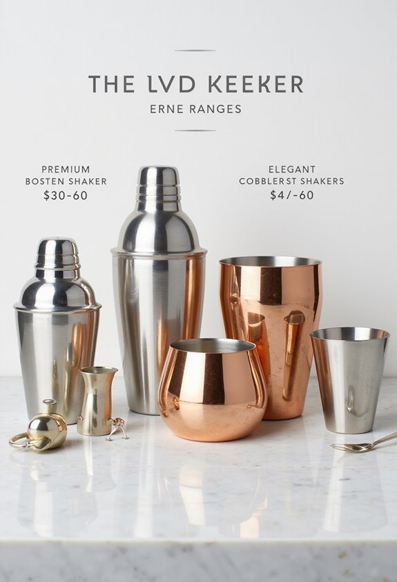 cocktail shaker price ranges
