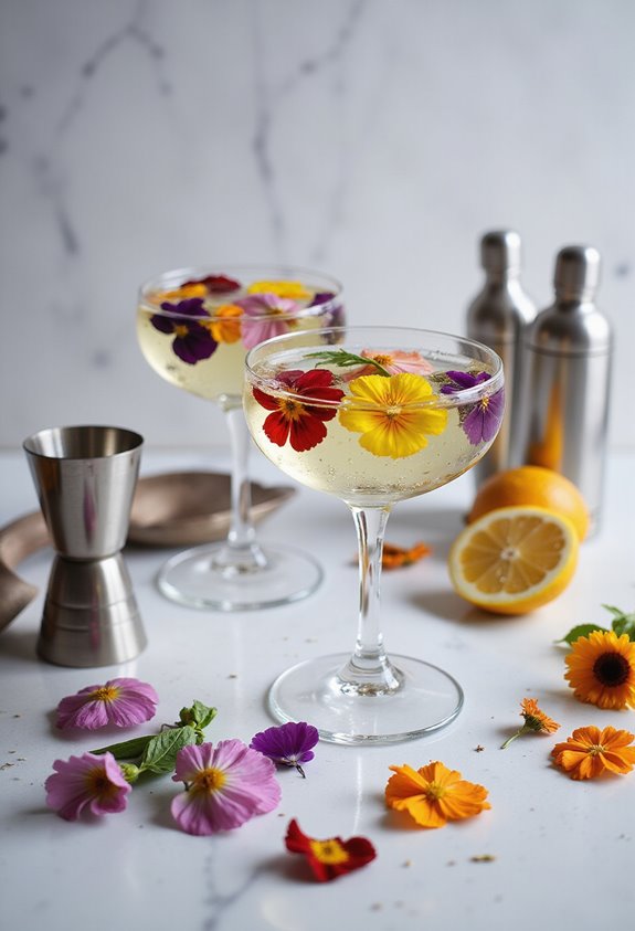 edible flowers enhance cocktails