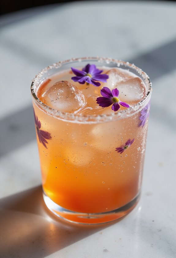 edible flowers in cocktails