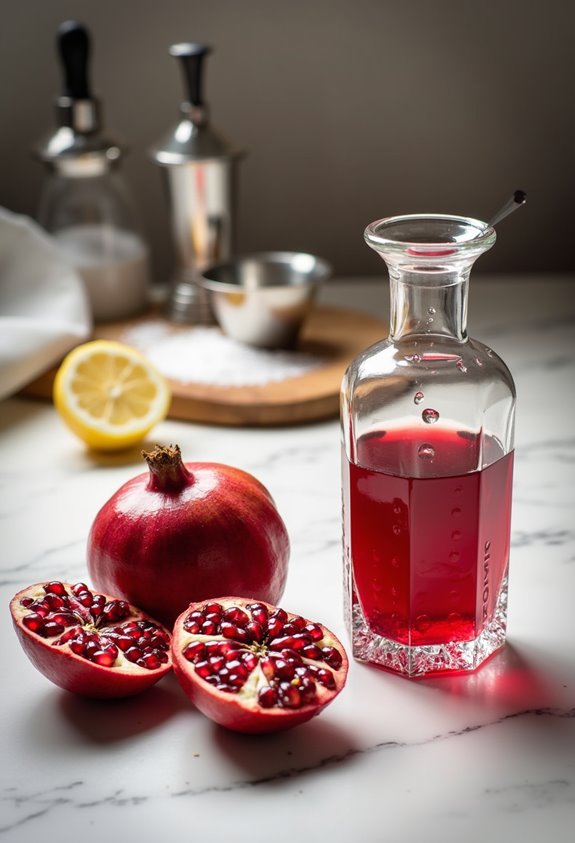 homemade grenadine syrup preparation