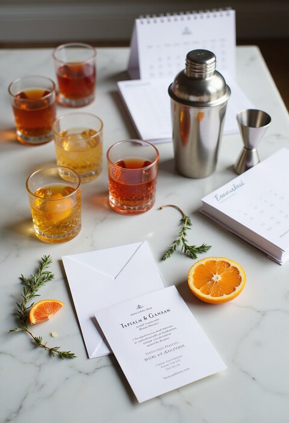 planning cocktail tasting invitations