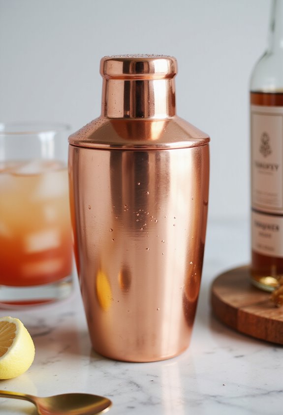 stylish rose gold shakers